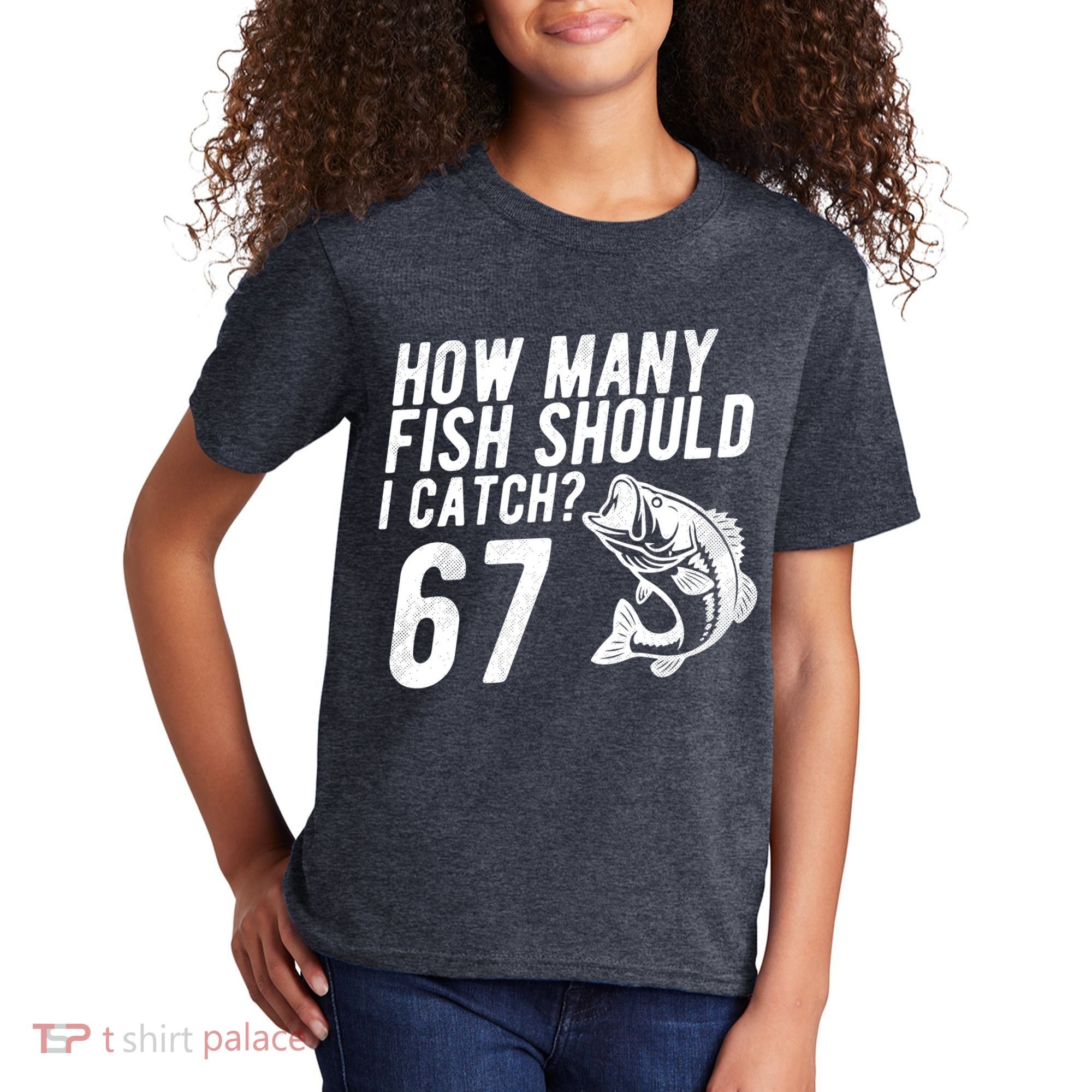 How Many Fish Should I Catch 67 6-7 Meme Funny Kids T-Shirt