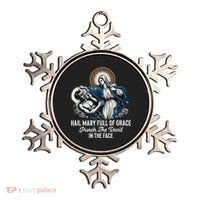 Hail Mary Full Of Grace Punch The Devil In The Face Catholic Ornament thumb 0