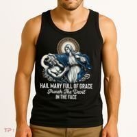 Hail Mary Full Of Grace Punch The Devil In The Face Catholic Tank Top thumb 3