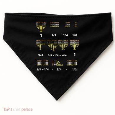 Hanukkah Math Fractions Menorah Chanukah Teacher   USA-Made Doggie Bandana