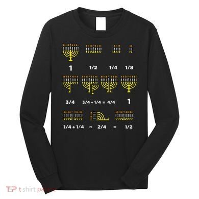Hanukkah Math Fractions Menorah Chanukah Teacher   Long Sleeve Shirt