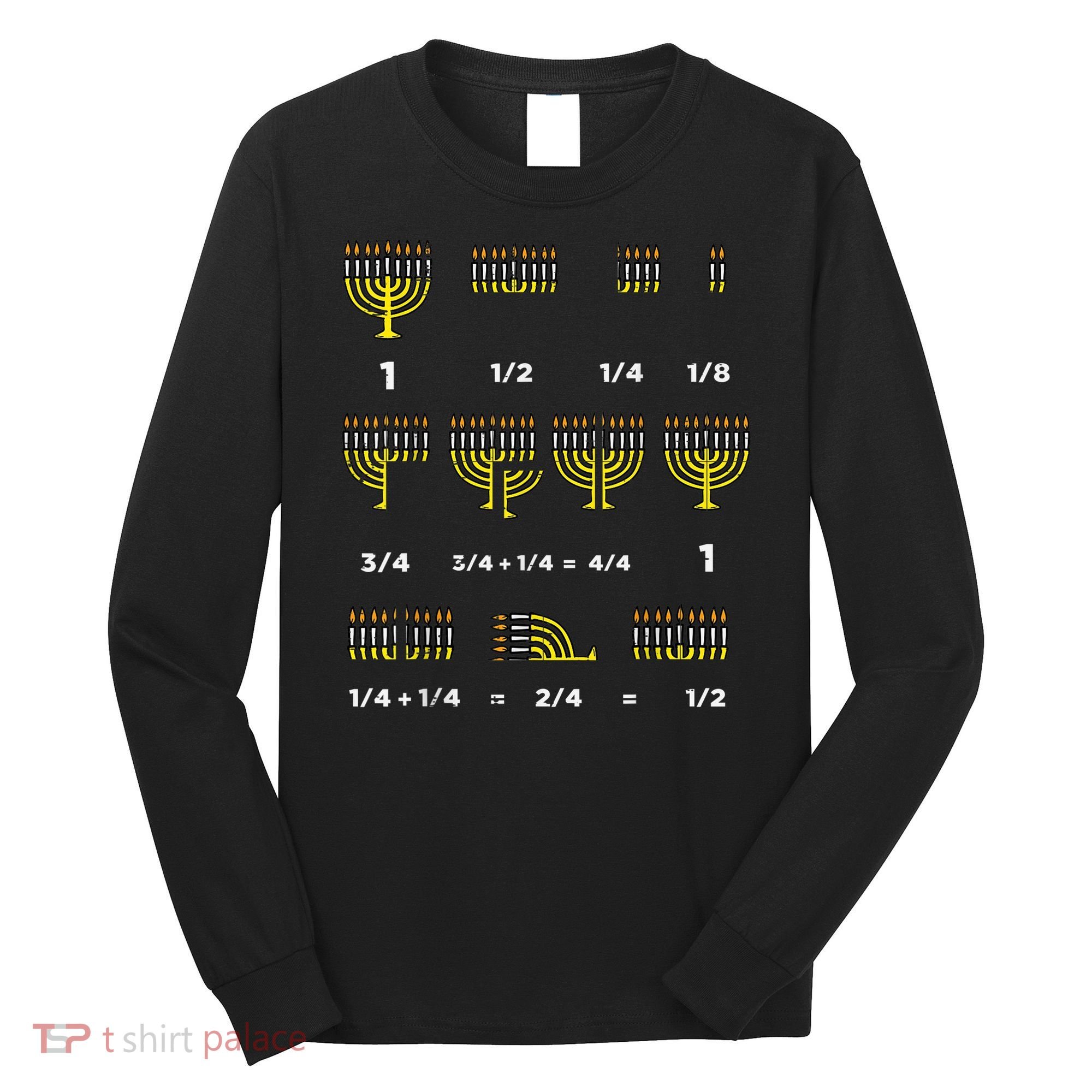 Hanukkah Math Fractions Menorah Chanukah Teacher   Long Sleeve Shirt