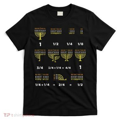 Hanukkah Math Fractions Menorah Chanukah Teacher   T-Shirt