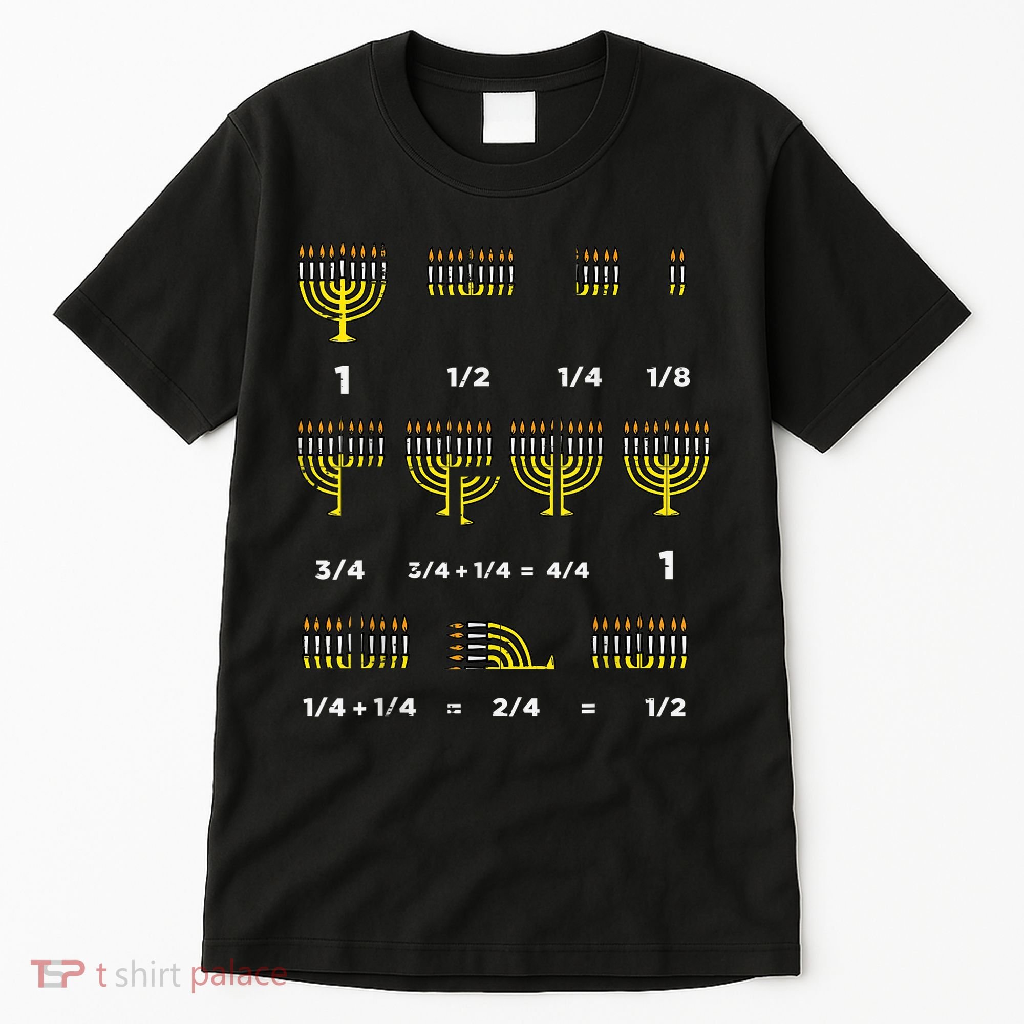 Hanukkah Math Fractions Menorah Chanukah Teacher   Tall T-Shirt