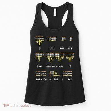 Hanukkah Math Fractions Menorah Chanukah Teacher   Women's Tank Top