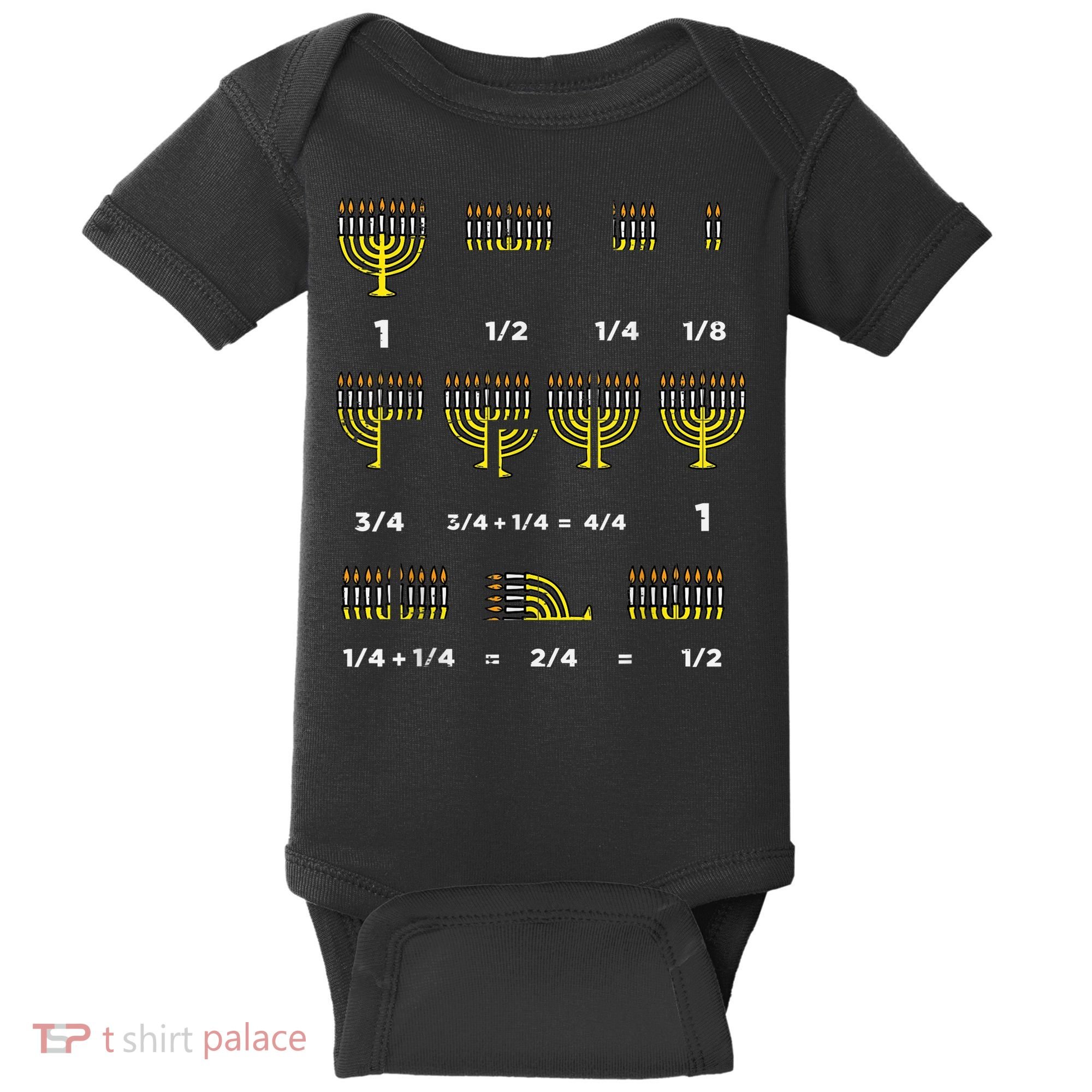 Hanukkah Math Fractions Menorah Chanukah Teacher   Baby Bodysuit