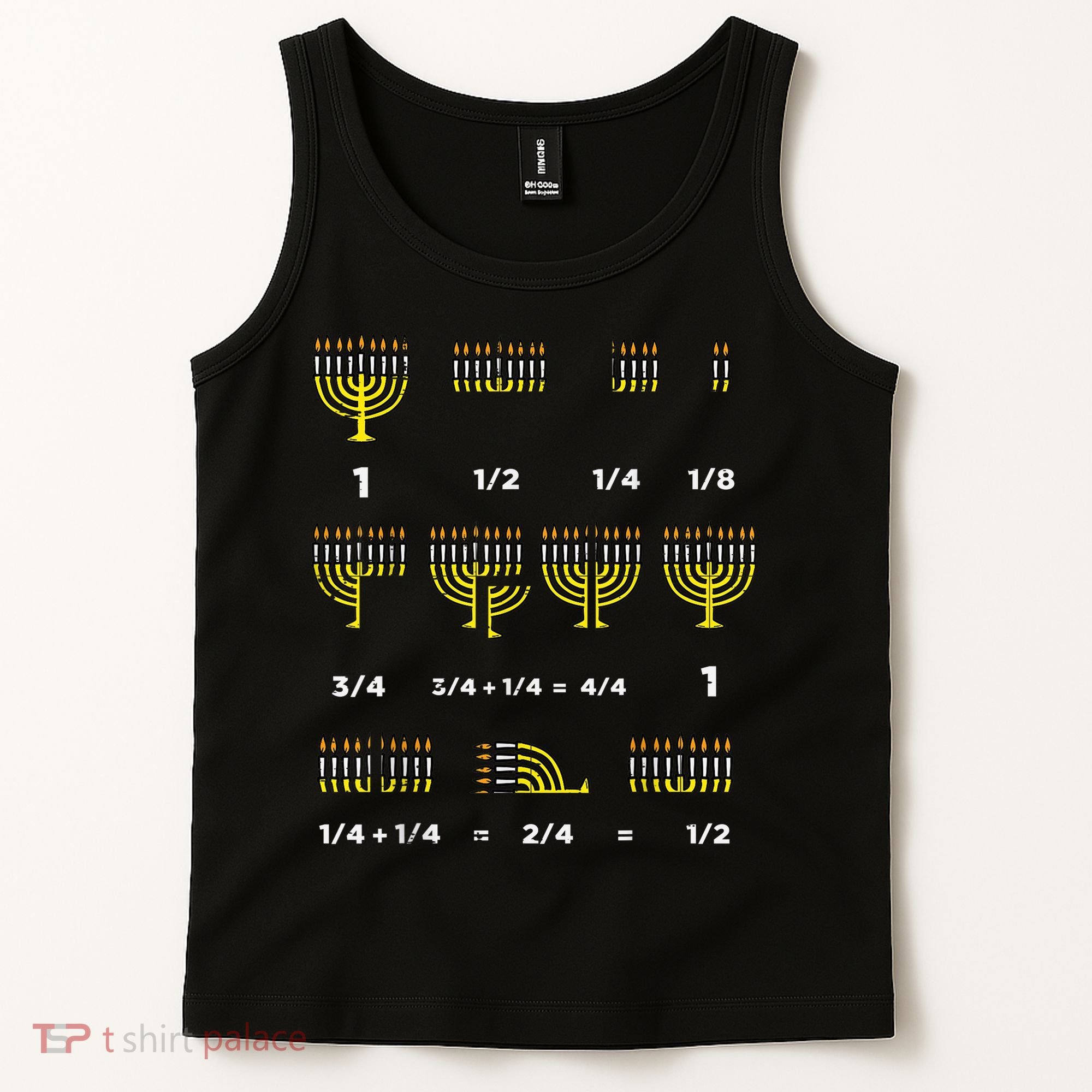 Hanukkah Math Fractions Menorah Chanukah Teacher   Tank Top