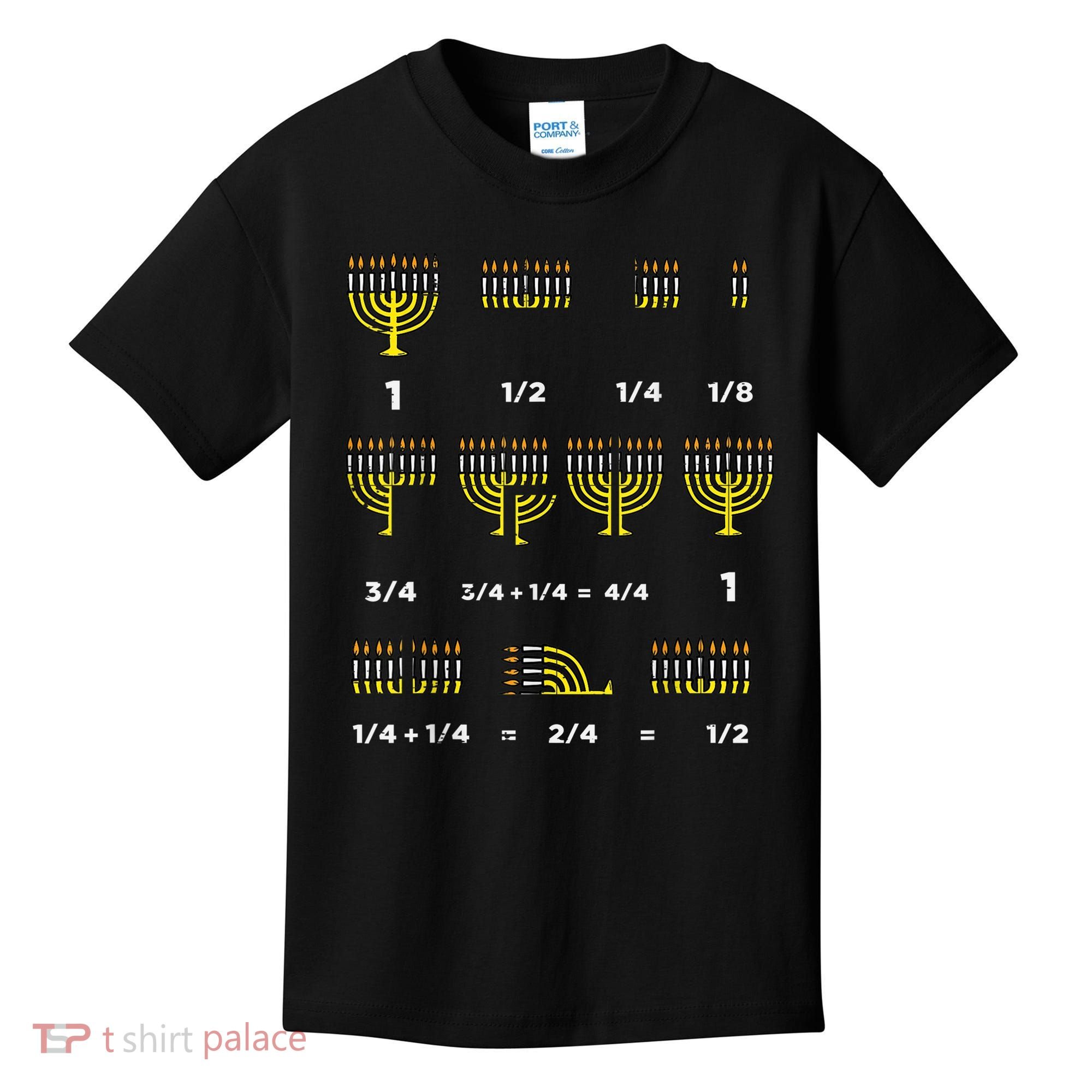 Hanukkah Math Fractions Menorah Chanukah Teacher   Kids T-Shirt