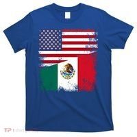 Half Mexican Flag Vintage Mexico Usa Gift T-Shirt thumb 0