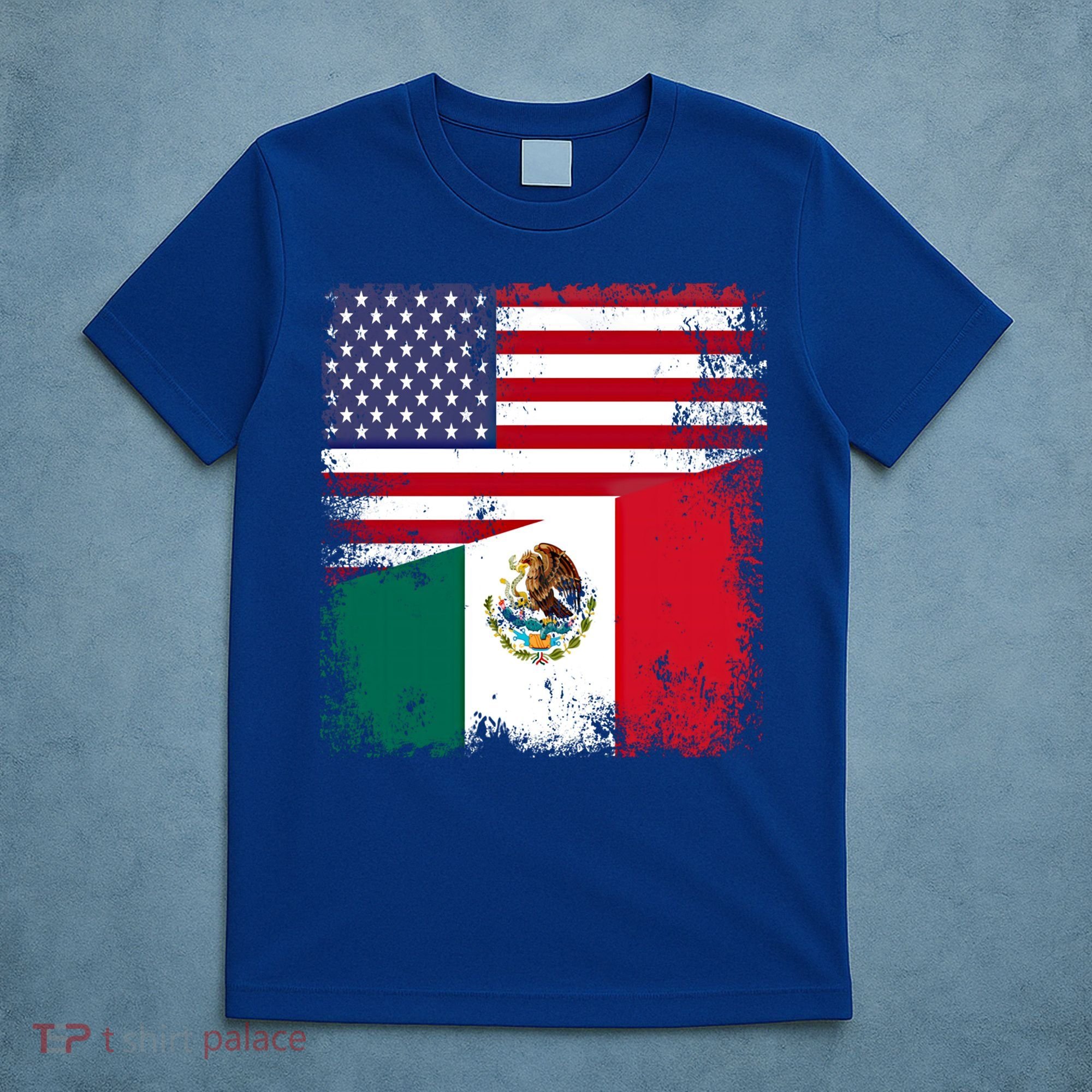 Half Mexican Flag Vintage Mexico Usa Gift T-Shirt