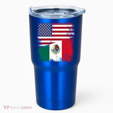 Half Mexican Flag Vintage Mexico Usa Gift Tumbler