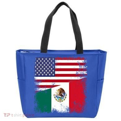 Half Mexican Flag Vintage Mexico Usa Gift Tote Bag
