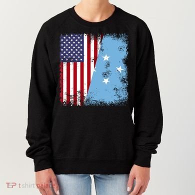 Half Micronesian Flag Vintage Micronesia Usa Gift Women's Sweatshirt