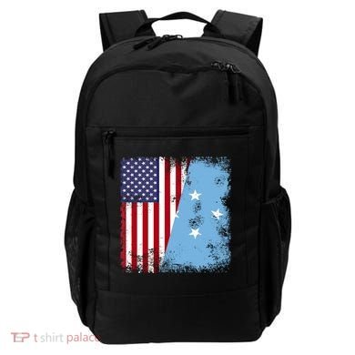 Half Micronesian Flag Vintage Micronesia Usa Gift Backpack
