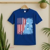 Half Micronesian Flag Vintage Micronesia Usa Gift T-Shirt thumb 2