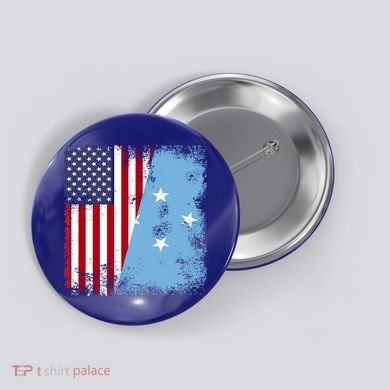 Half Micronesian Flag Vintage Micronesia Usa Gift Button