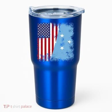 Half Micronesian Flag Vintage Micronesia Usa Gift Tumbler