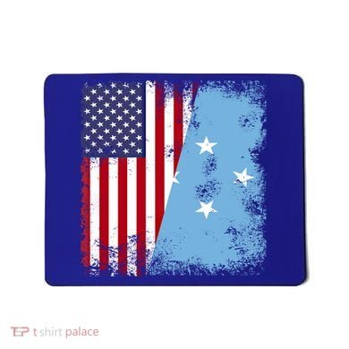 Half Micronesian Flag Vintage Micronesia Usa Gift Mousepad