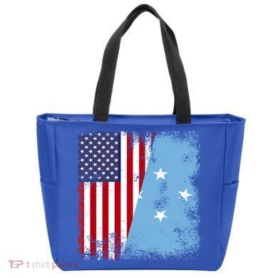 Half Micronesian Flag Vintage Micronesia Usa Gift Tote Bag