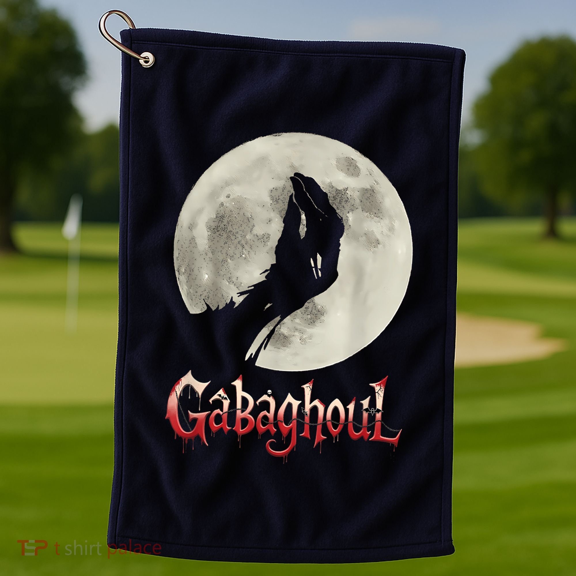Hand Moon Gabagool Halloween Golf Towel