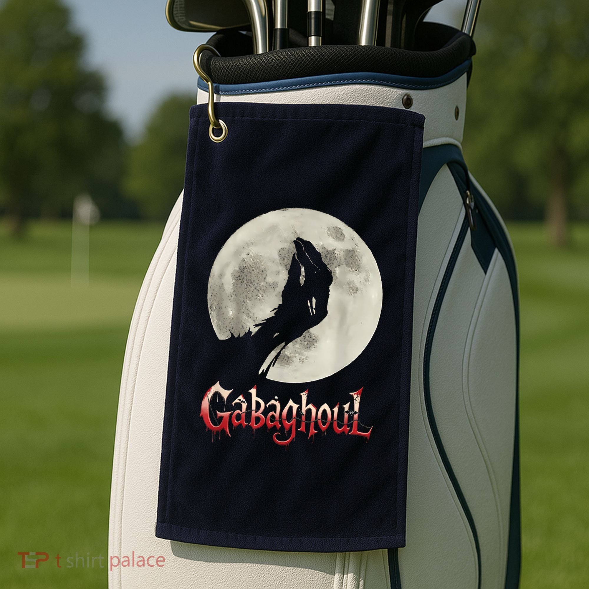 Hand Moon Gabagool Halloween Golf Towel