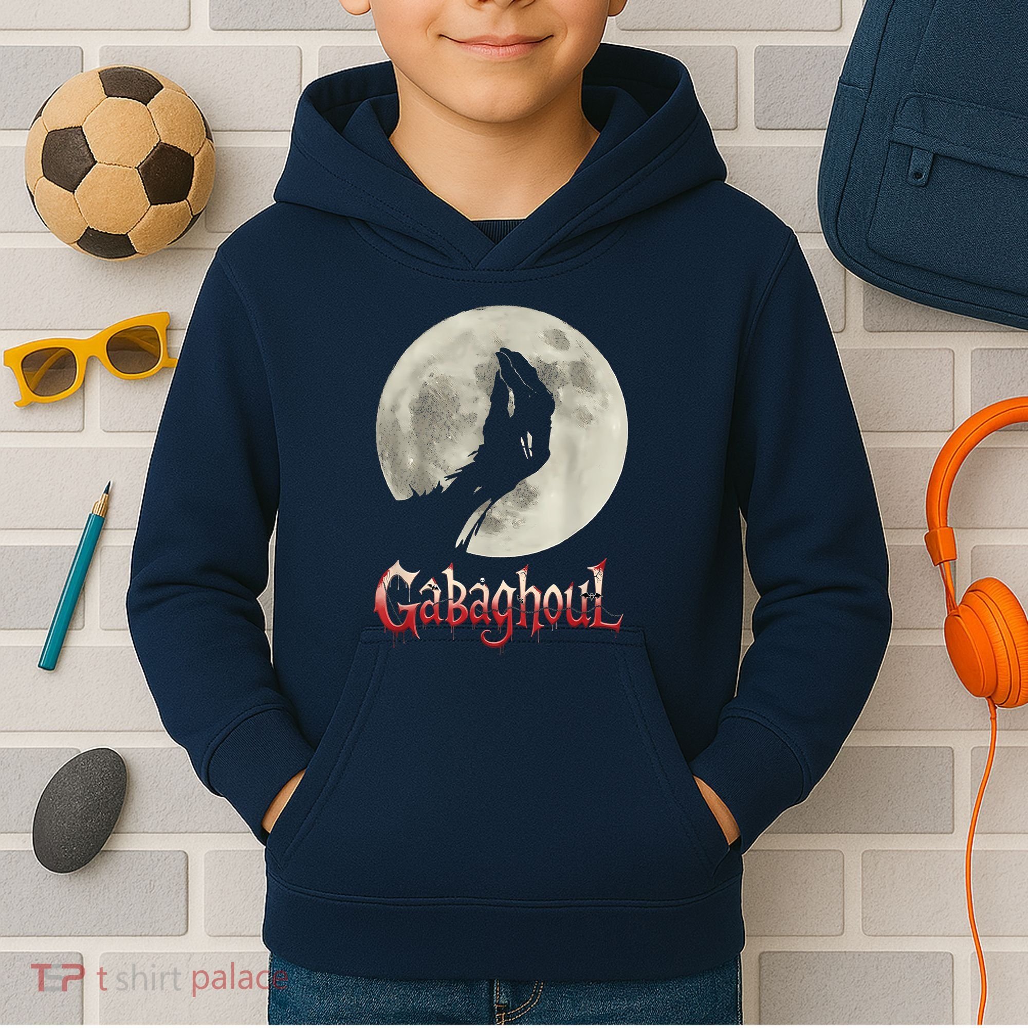 Hand Moon Gabagool Halloween Kids Hoodie