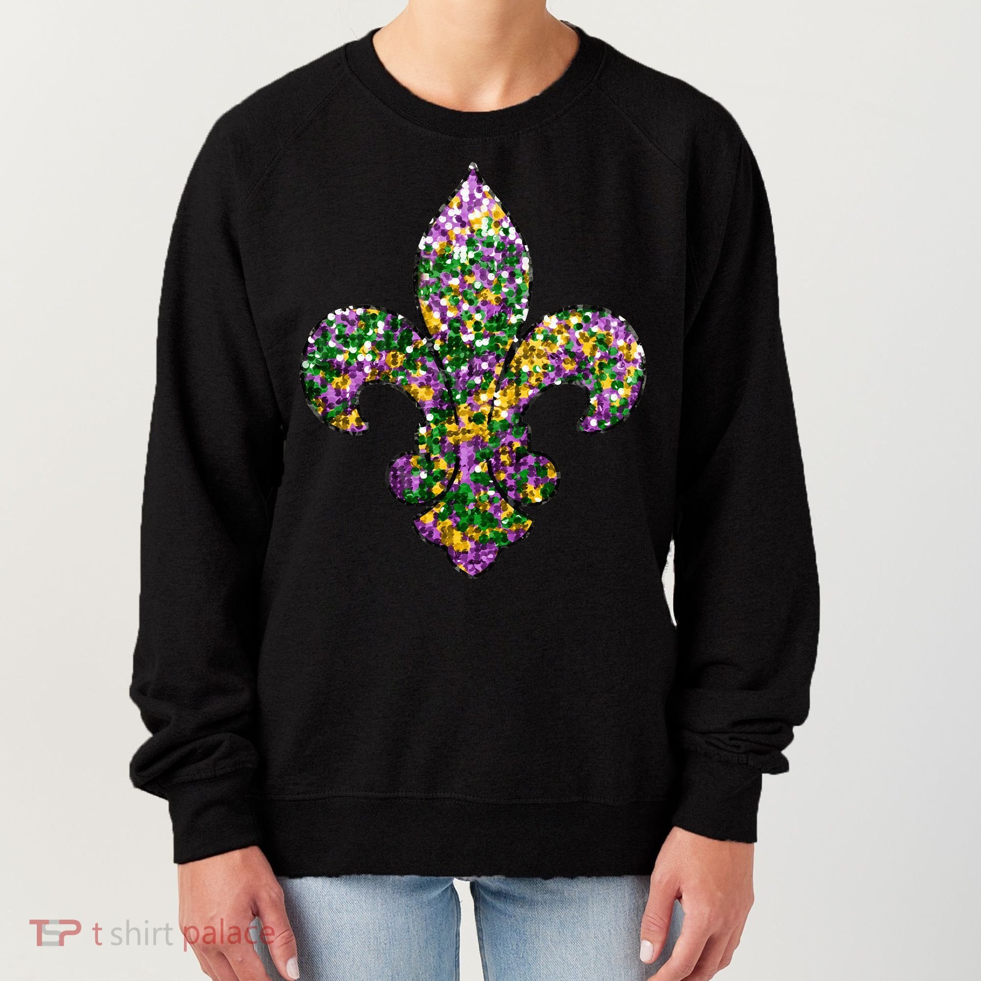 Happy Mardi Gras Carnival Fat Tuesday Fleur De Lis Women's Sweatshirt