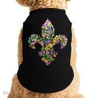 Happy Mardi Gras Carnival Fat Tuesday Fleur De Lis Doggie Tank thumb 0