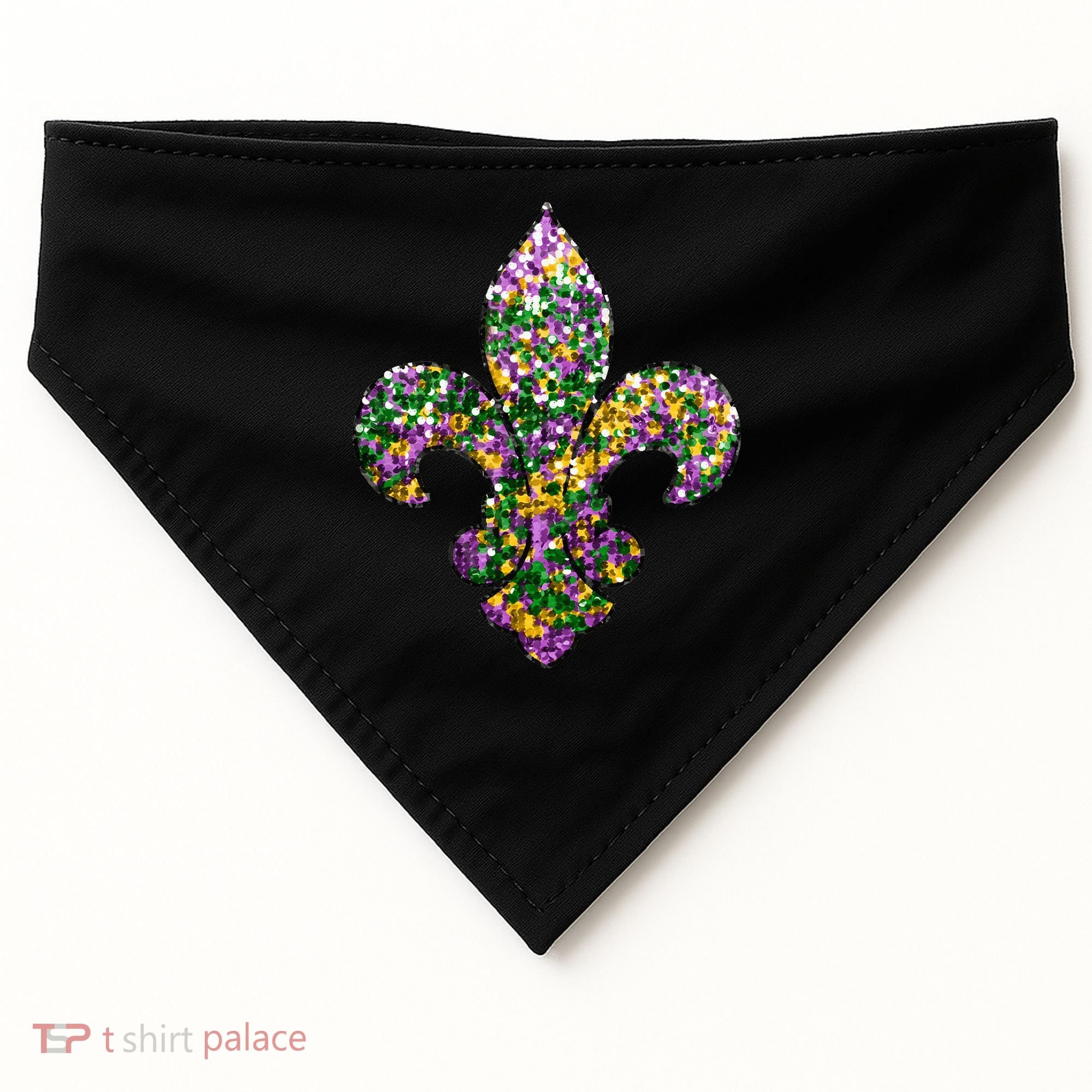 Happy Mardi Gras Carnival Fat Tuesday Fleur De Lis USA-Made Doggie Bandana