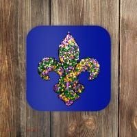 Happy Mardi Gras Carnival Fat Tuesday Fleur De Lis Coaster thumb 0