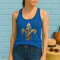 Happy Mardi Gras Carnival Fat Tuesday Fleur De Lis Women's Tank Top thumb 2