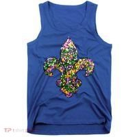 Happy Mardi Gras Carnival Fat Tuesday Fleur De Lis Tank Top thumb 0