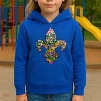 Happy Mardi Gras Carnival Fat Tuesday Fleur De Lis Kids Hoodie thumb 3