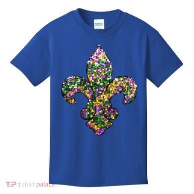 Happy Mardi Gras Carnival Fat Tuesday Fleur De Lis Kids T-Shirt