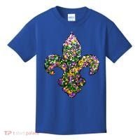 Happy Mardi Gras Carnival Fat Tuesday Fleur De Lis Kids T-Shirt thumb 0