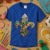 Happy Mardi Gras Carnival Fat Tuesday Fleur De Lis Kids T-Shirt thumb 3