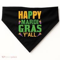 Happy Mardi Gras Ya'll USA-Made Doggie Bandana thumb 0