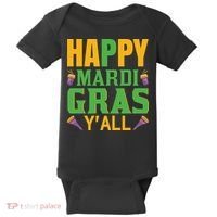 Happy Mardi Gras Ya'll Baby Bodysuit thumb 0