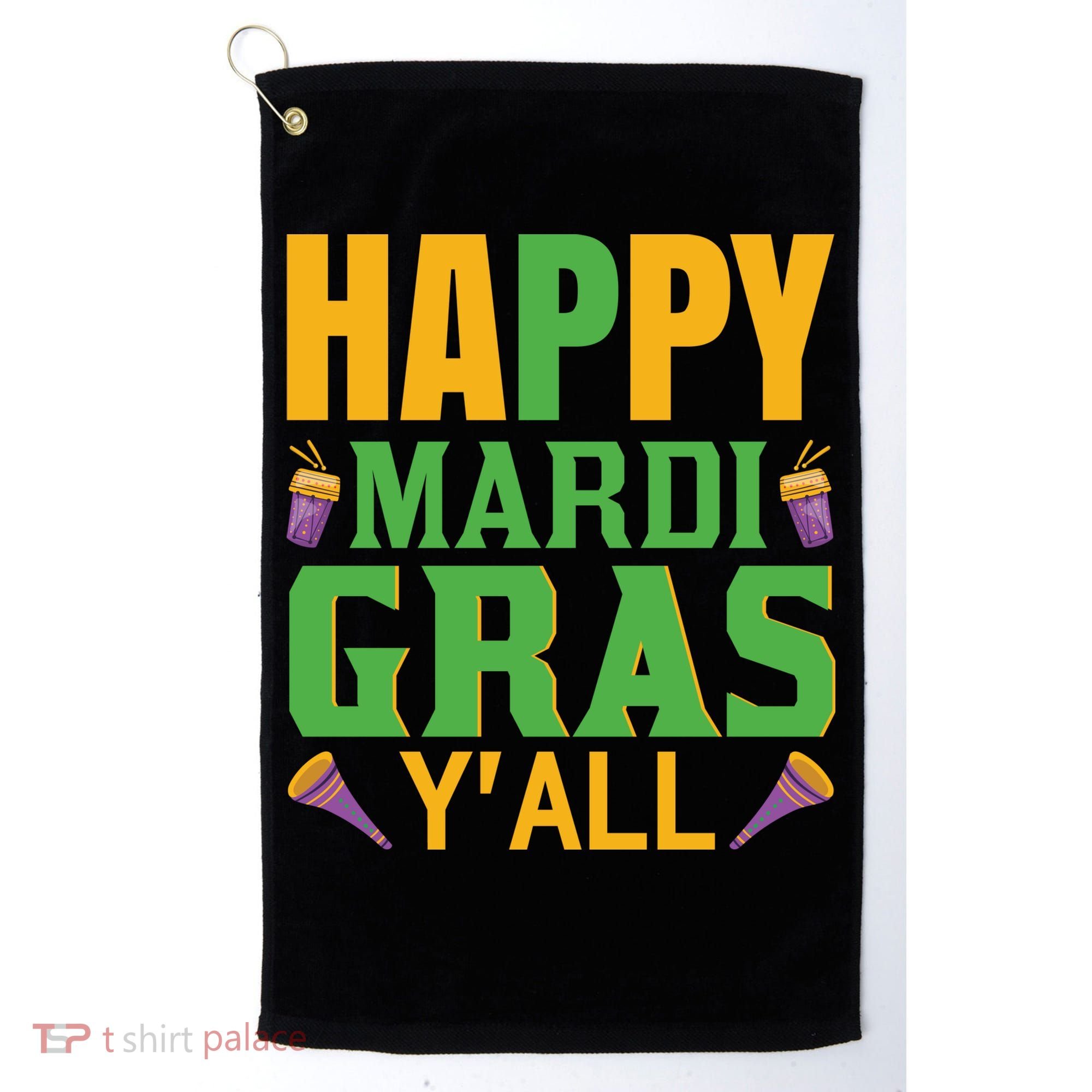 Happy Mardi Gras Ya'll Golf Towel