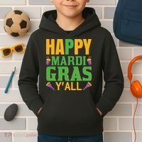 Happy Mardi Gras Ya'll Kids Hoodie thumb 2