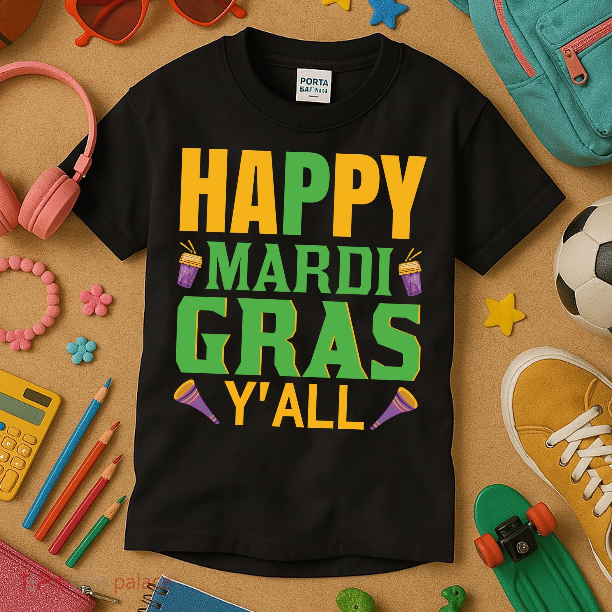 Happy Mardi Gras Ya'll Kids T-Shirt