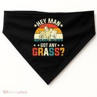 Hey Man Got Any Grass Farm Animal Pun Goat  USA-Made Doggie Bandana thumb 0