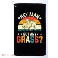 Hey Man Got Any Grass Farm Animal Pun Goat  Golf Towel thumb 0