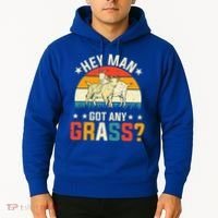 Hey Man Got Any Grass Farm Animal Pun Goat  Hoodie thumb 2