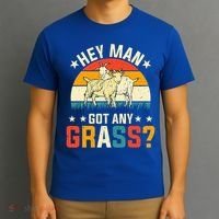 Hey Man Got Any Grass Farm Animal Pun Goat  T-Shirt thumb 3