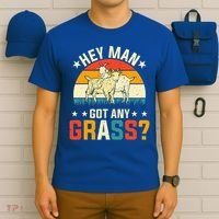 Hey Man Got Any Grass Farm Animal Pun Goat  T-Shirt thumb 6