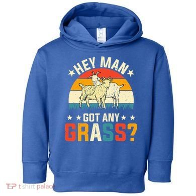 Hey Man Got Any Grass Farm Animal Pun Goat  Toddler Hoodie