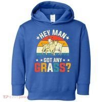 Hey Man Got Any Grass Farm Animal Pun Goat  Toddler Hoodie thumb 0