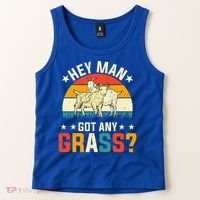 Hey Man Got Any Grass Farm Animal Pun Goat  Tank Top thumb 2