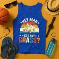 Hey Man Got Any Grass Farm Animal Pun Goat  Tank Top thumb 4